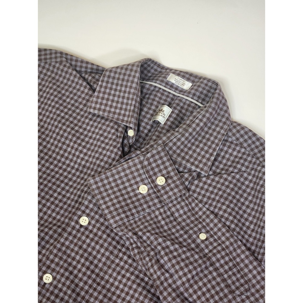 Peter Millar Purple Purple Checked Long Sleeve Shirt Mens‎ Size Large